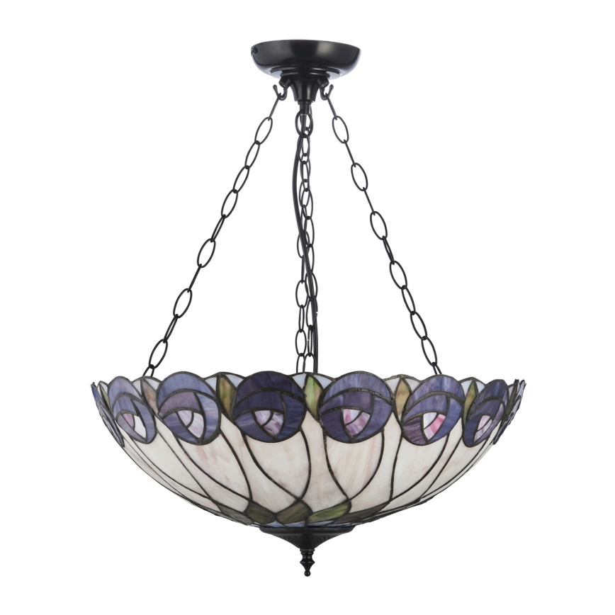 Endon 111872 - Tiffany HUTCHINSON láncos csillár 3xE27/60W/230V, Ø 50 cm