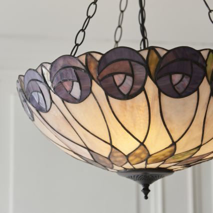 Endon 111872 - Tiffany HUTCHINSON láncos csillár 3xE27/60W/230V, Ø 50 cm