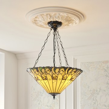 Endon 111881 - Tiffany JAMELIA láncos csillár 3xE27/10W/230V átm. 50 cm