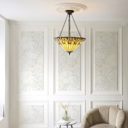 Endon 111881 - Tiffany JAMELIA láncos csillár 3xE27/10W/230V átm. 50 cm