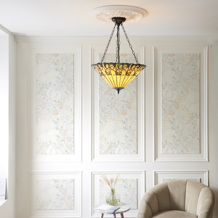 Endon 111881 - Tiffany JAMELIA láncos csillár 3xE27/10W/230V átm. 50 cm