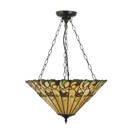 Endon 111881 - Tiffany JAMELIA láncos csillár 3xE27/10W/230V átm. 50 cm