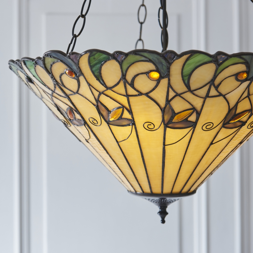 Endon 111881 - Tiffany JAMELIA láncos csillár 3xE27/10W/230V átm. 50 cm
