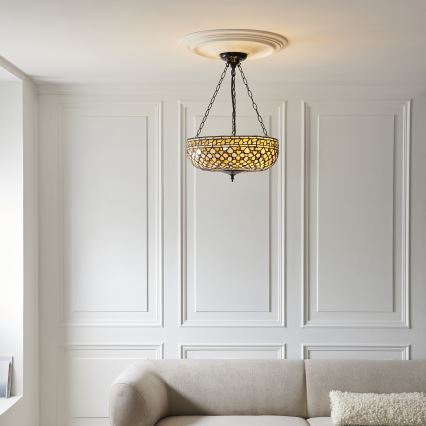 Endon 111882 - Láncos csillár Tiffany MILLE FEUX 3xE27/10W/230V átmérő 45 cm
