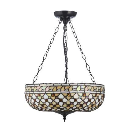 Endon 111882 - Láncos csillár Tiffany MILLE FEUX 3xE27/10W/230V átmérő 45 cm