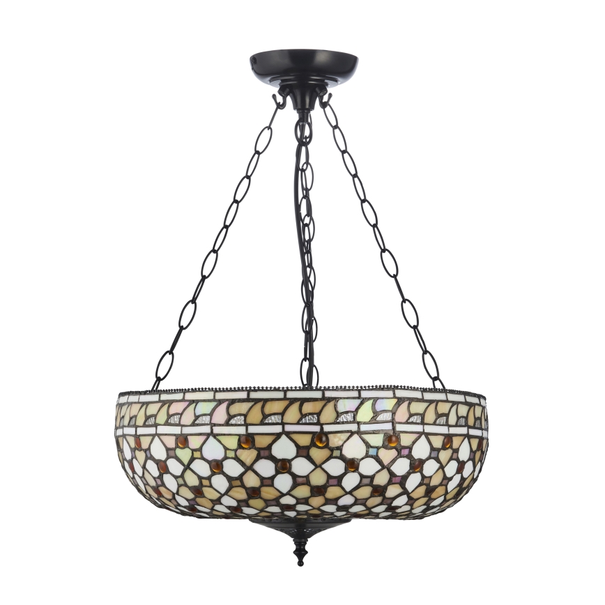 Endon 111882 - Láncos csillár Tiffany MILLE FEUX 3xE27/10W/230V átmérő 45 cm