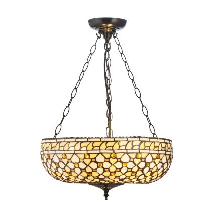 Endon 111882 - Láncos csillár Tiffany MILLE FEUX 3xE27/10W/230V átmérő 45 cm