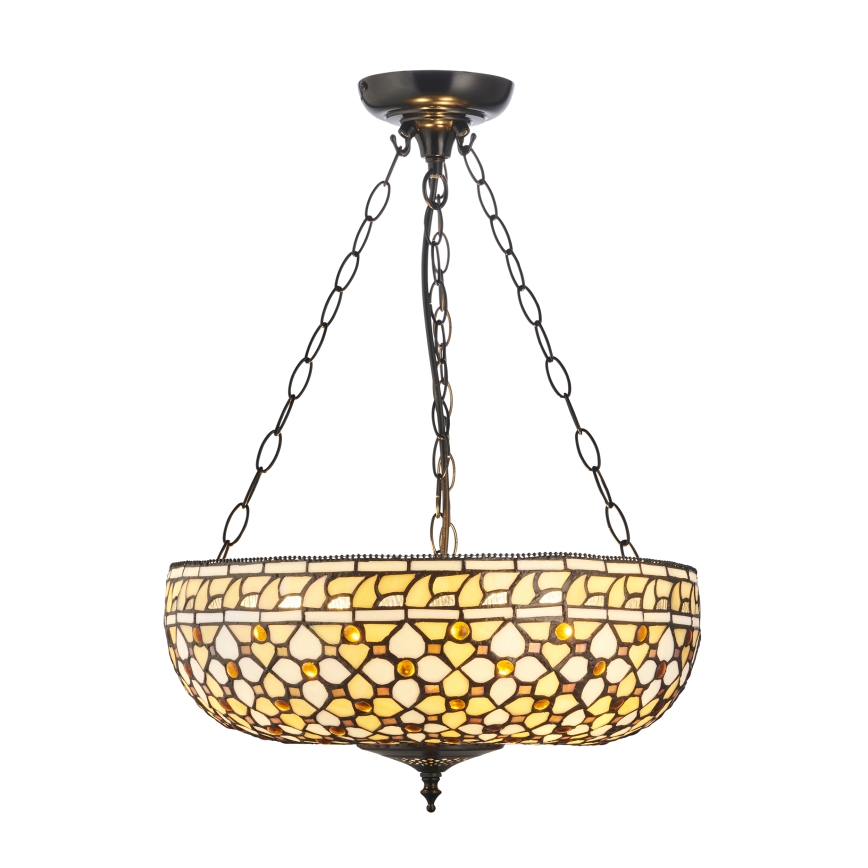 Endon 111882 - Láncos csillár Tiffany MILLE FEUX 3xE27/10W/230V átmérő 45 cm