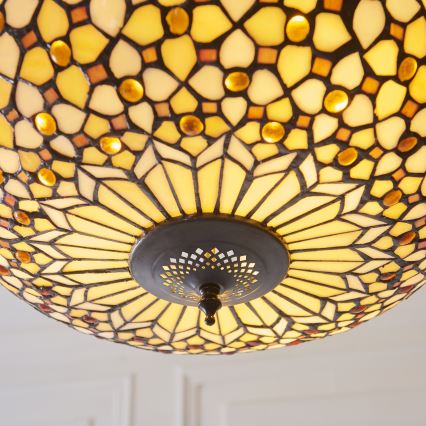 Endon 111882 - Láncos csillár Tiffany MILLE FEUX 3xE27/10W/230V átmérő 45 cm