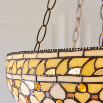 Endon 111882 - Láncos csillár Tiffany MILLE FEUX 3xE27/10W/230V átmérő 45 cm