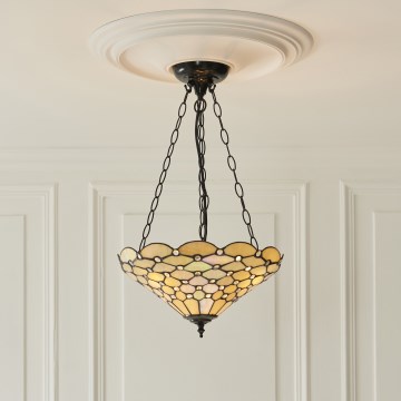 Endon 111884 - Láncos csillár Tiffany PEARL 3xE27/10W/230V átm. 37 cm