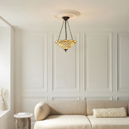 Endon 111884 - Láncos csillár Tiffany PEARL 3xE27/10W/230V átm. 37 cm