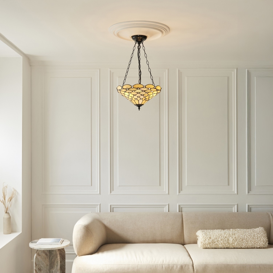 Endon 111884 - Láncos csillár Tiffany PEARL 3xE27/10W/230V átm. 37 cm