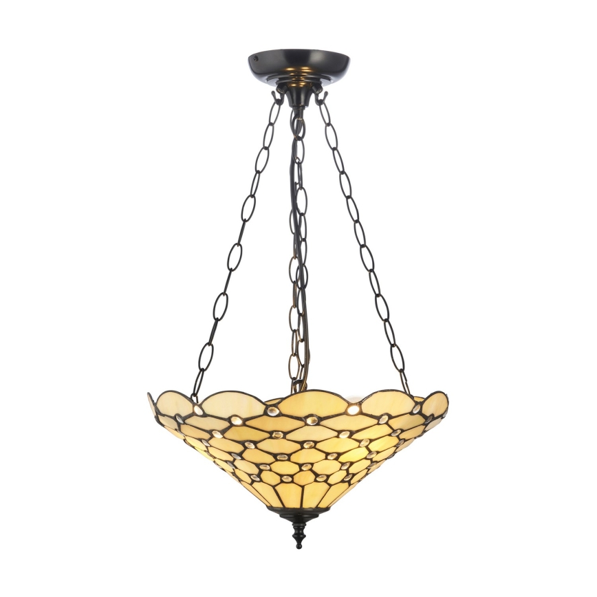 Endon 111884 - Láncos csillár Tiffany PEARL 3xE27/10W/230V átm. 37 cm