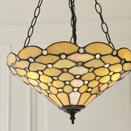 Endon 111884 - Láncos csillár Tiffany PEARL 3xE27/10W/230V átm. 37 cm