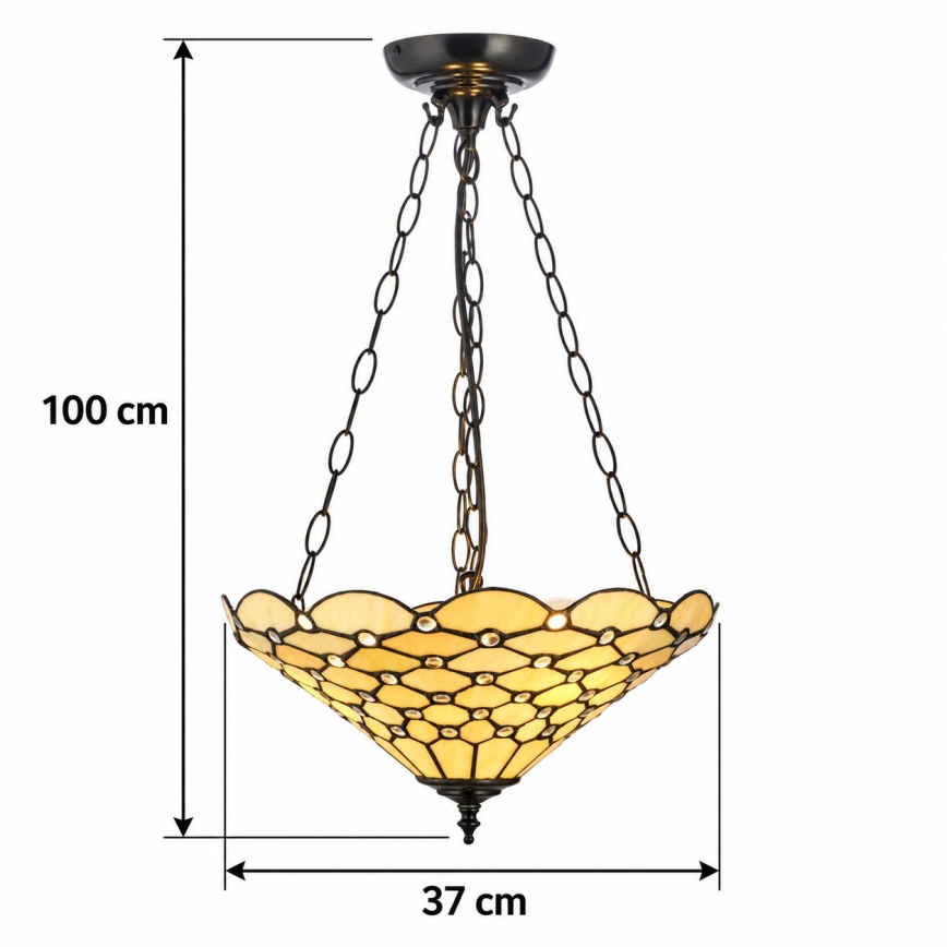 Endon 111884 - Láncos csillár Tiffany PEARL 3xE27/10W/230V átm. 37 cm