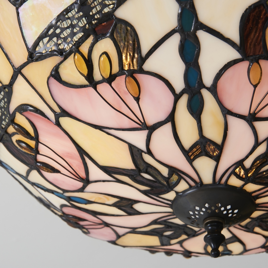 Endon 111892 - Felületre szerelhető Tiffany csillár ASHTON 3xE27/10W/230V átm. 45 cm