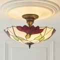 Endon 111896 - Tiffany BOTANICA felületre szerelhető csillár, 3×E27/10W/230V, átmérő 45 cm