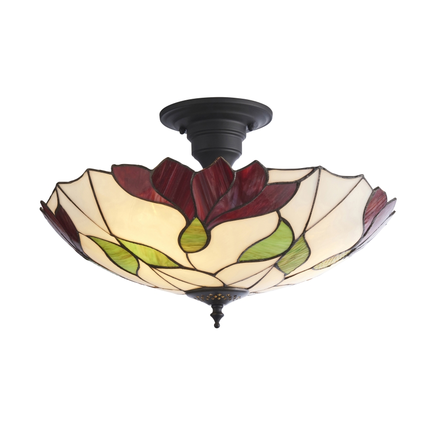 Endon 111896 - Tiffany BOTANICA felületre szerelhető csillár, 3×E27/10W/230V, átmérő 45 cm