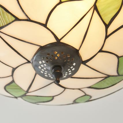 Endon 111896 - Tiffany BOTANICA felületre szerelhető csillár, 3×E27/10W/230V, átmérő 45 cm