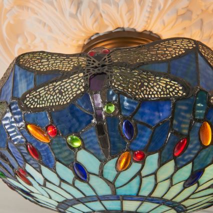 Endon 111897 - Felületre szerelhető Tiffany DRAGONFLY csillár 3xE27/10W/230V, átmérő 41 cm