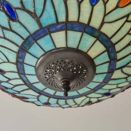 Endon 111897 - Felületre szerelhető Tiffany DRAGONFLY csillár 3xE27/10W/230V, átmérő 41 cm
