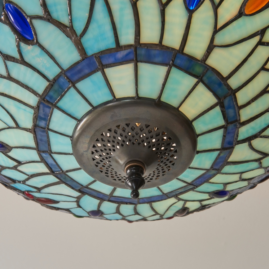 Endon 111897 - Felületre szerelhető Tiffany DRAGONFLY csillár 3xE27/10W/230V, átmérő 41 cm
