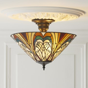 Endon 111905 - Tiffany HECTOR felületre szerelhető csillár 3xE27/10W/230V, átm. 40 cm