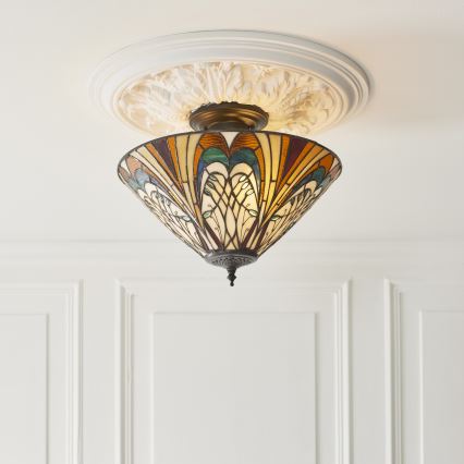 Endon 111905 - Tiffany HECTOR felületre szerelhető csillár 3xE27/10W/230V, átm. 40 cm