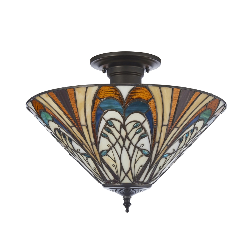 Endon 111905 - Tiffany HECTOR felületre szerelhető csillár 3xE27/10W/230V, átm. 40 cm