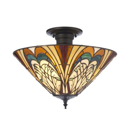 Endon 111905 - Tiffany HECTOR felületre szerelhető csillár 3xE27/10W/230V, átm. 40 cm