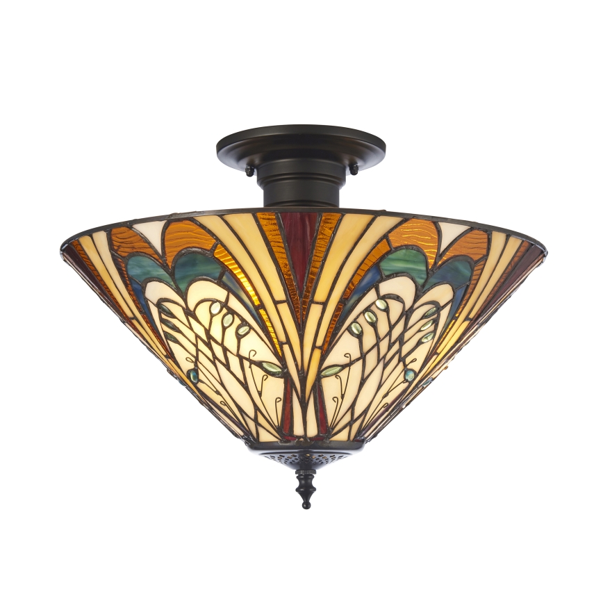 Endon 111905 - Tiffany HECTOR felületre szerelhető csillár 3xE27/10W/230V, átm. 40 cm