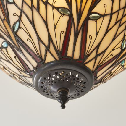 Endon 111905 - Tiffany HECTOR felületre szerelhető csillár 3xE27/10W/230V, átm. 40 cm