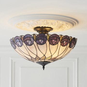 Endon 111906 - Felületre szerelt Tiffany csillár HUTCHINSON 3xE27/10W/230V átm. 50 cm