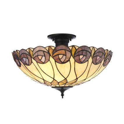 Endon 111906 - Felületre szerelt Tiffany csillár HUTCHINSON 3xE27/10W/230V átm. 50 cm