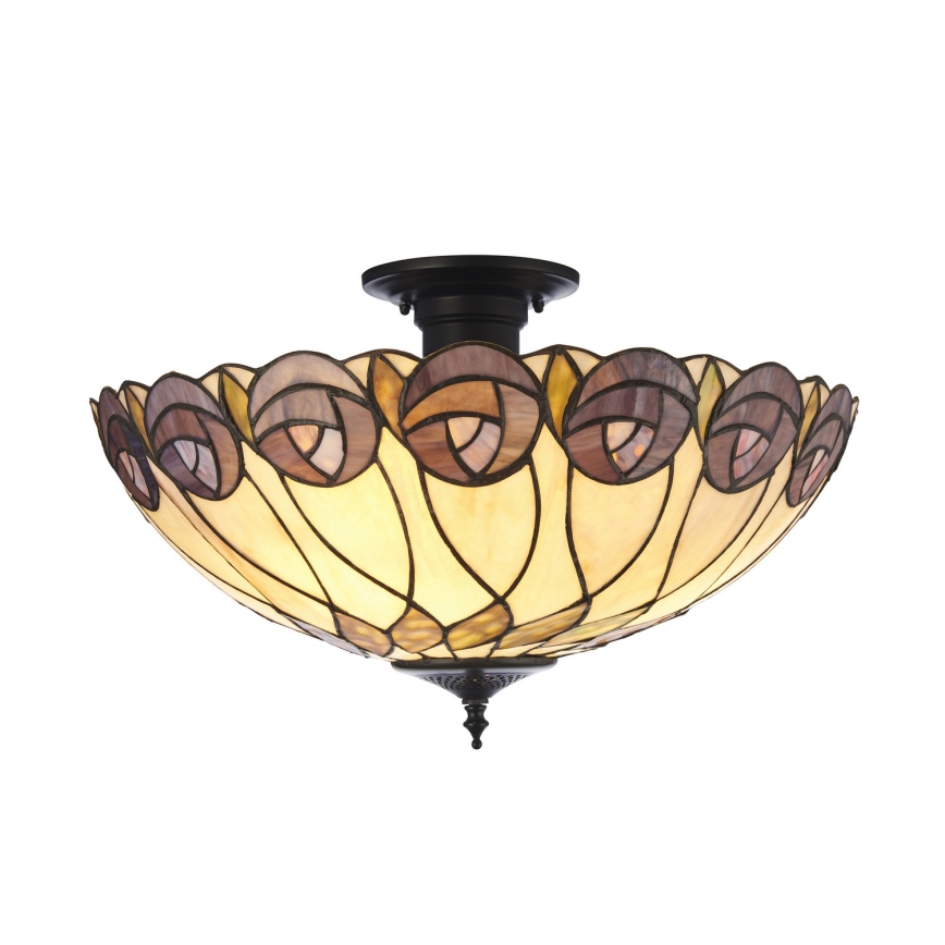 Endon 111906 - Felületre szerelt Tiffany csillár HUTCHINSON 3xE27/10W/230V átm. 50 cm