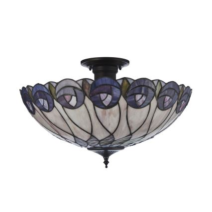 Endon 111906 - Felületre szerelt Tiffany csillár HUTCHINSON 3xE27/10W/230V átm. 50 cm