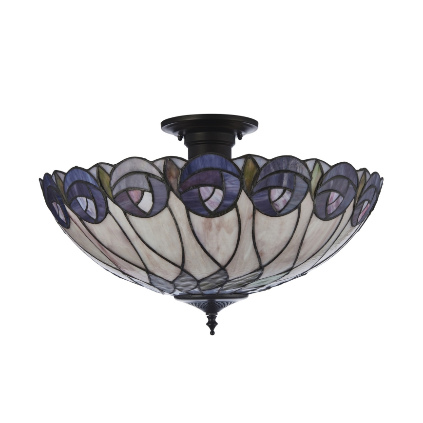 Endon 111906 - Felületre szerelt Tiffany csillár HUTCHINSON 3xE27/10W/230V átm. 50 cm