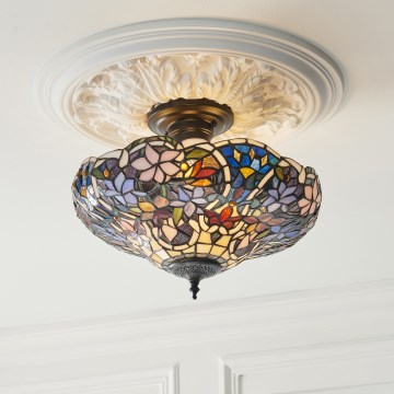 Endon 111915 - Felületre szerelhető Tiffany SULLIVAN 3xE27/10W/230V átmérő 40 cm