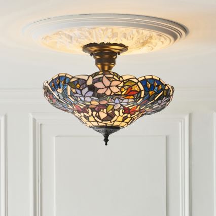 Endon 111915 - Felületre szerelhető Tiffany SULLIVAN 3xE27/10W/230V átmérő 40 cm