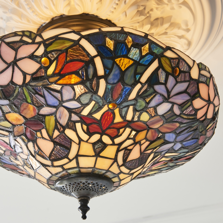 Endon 111915 - Felületre szerelhető Tiffany SULLIVAN 3xE27/10W/230V átmérő 40 cm