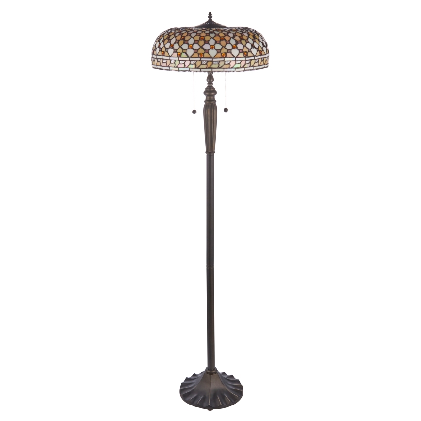 Endon 111921 - Tiffany-stílusú állólámpa MILLE FEUX 2xE27/10W/230V, átm. 45 cm