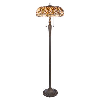 Endon 111921 - Tiffany-stílusú állólámpa MILLE FEUX 2xE27/10W/230V, átm. 45 cm