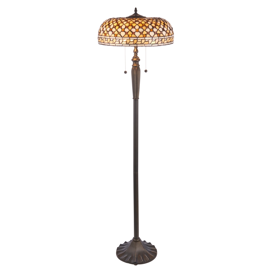 Endon 111921 - Tiffany-stílusú állólámpa MILLE FEUX 2xE27/10W/230V, átm. 45 cm