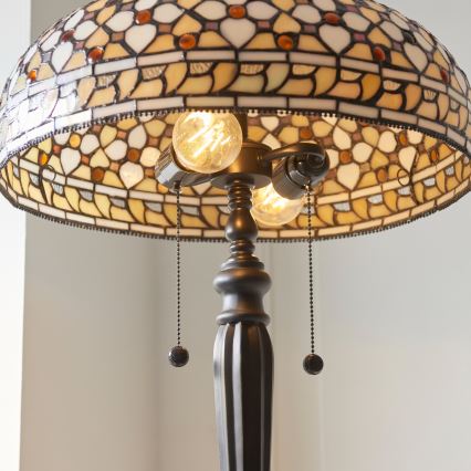 Endon 111921 - Tiffany-stílusú állólámpa MILLE FEUX 2xE27/10W/230V, átm. 45 cm