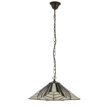 Endon 111922 - Tiffany ASTORIA láncra függesztett csillár 3xE27/10W/230V, átmérő 48 cm