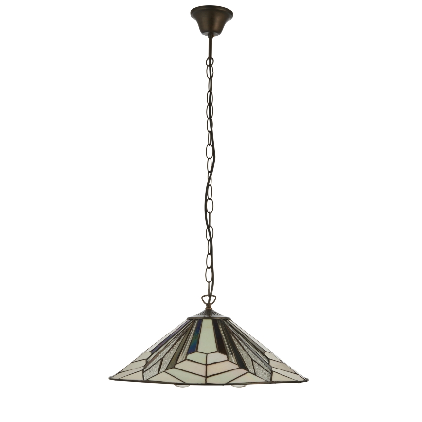 Endon 111922 - Tiffany ASTORIA láncra függesztett csillár 3xE27/10W/230V, átmérő 48 cm