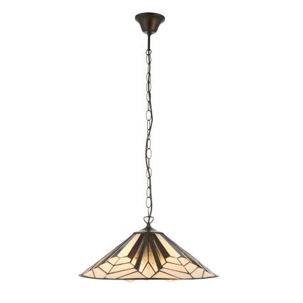 Endon 111922 - Tiffany ASTORIA láncra függesztett csillár 3xE27/10W/230V, átmérő 48 cm
