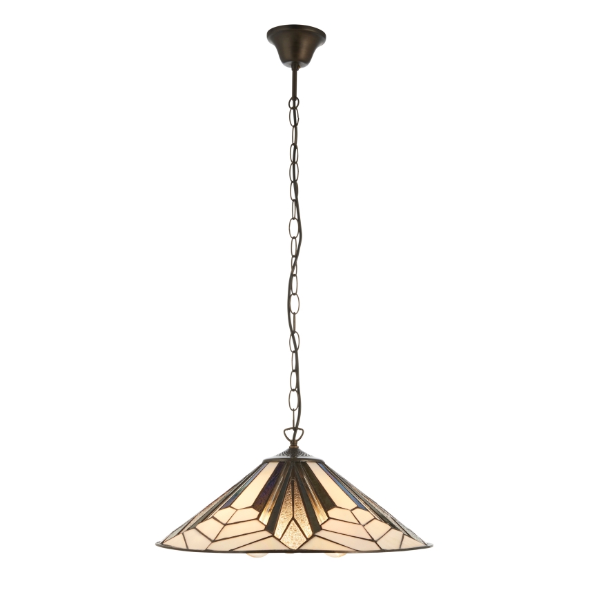 Endon 111922 - Tiffany ASTORIA láncra függesztett csillár 3xE27/10W/230V, átmérő 48 cm
