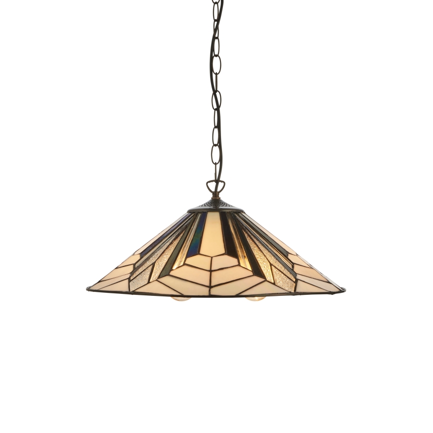 Endon 111922 - Tiffany ASTORIA láncra függesztett csillár 3xE27/10W/230V, átmérő 48 cm